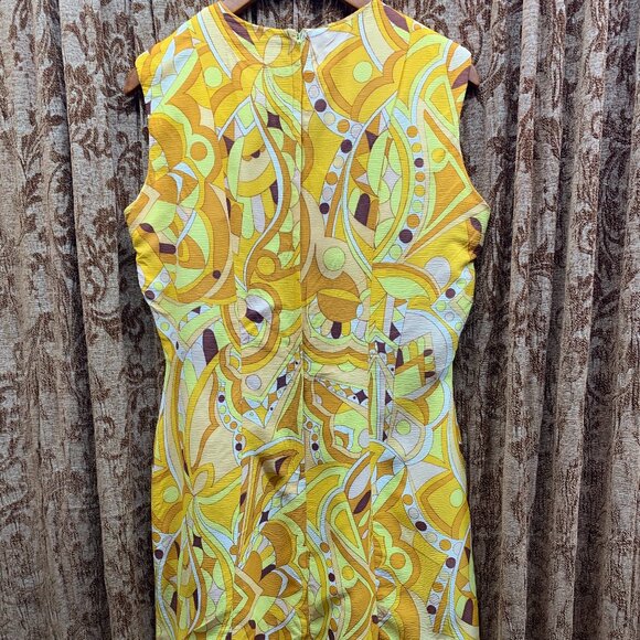 Vintage Handmade Dress and Coat Set Lined Med Groovy Psychedelic OOAK - Picture 3 of 16